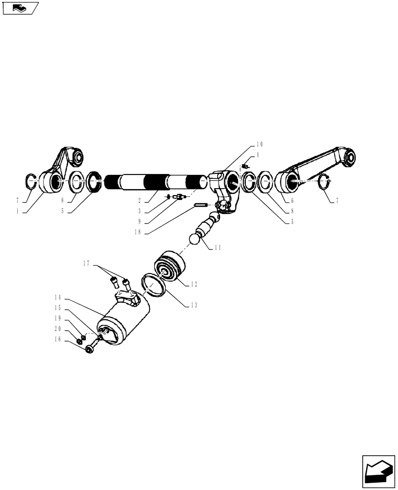 Схема запчастей Case IH FARMALL 55A - (35.110.03[02]) - HITCH CYLINDER AND LIFT ARMS (35) - HYDRAULIC SYSTEMS