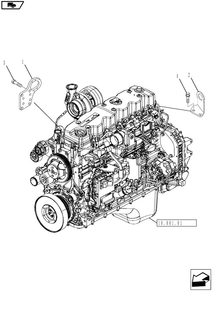 Схема запчастей Case IH MAGNUM 180 - (10.012.01) - ENGINE, LIFT HOOKS (10) - ENGINE