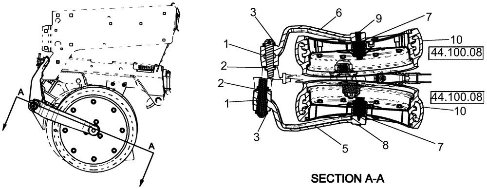 Схема запчастей Case IH 1260 - (75.200.04) - ROW UNIT - STANDARD GAUGE WHEEL (75) - SOIL PREPARATION