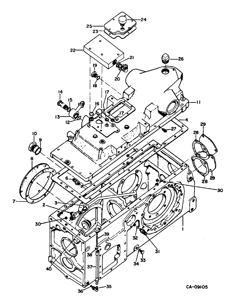 Схема запчастей Case IH 584 - (07-10) - REAR FRAME COVER AND CONNECTIONS (04) - Drive Train