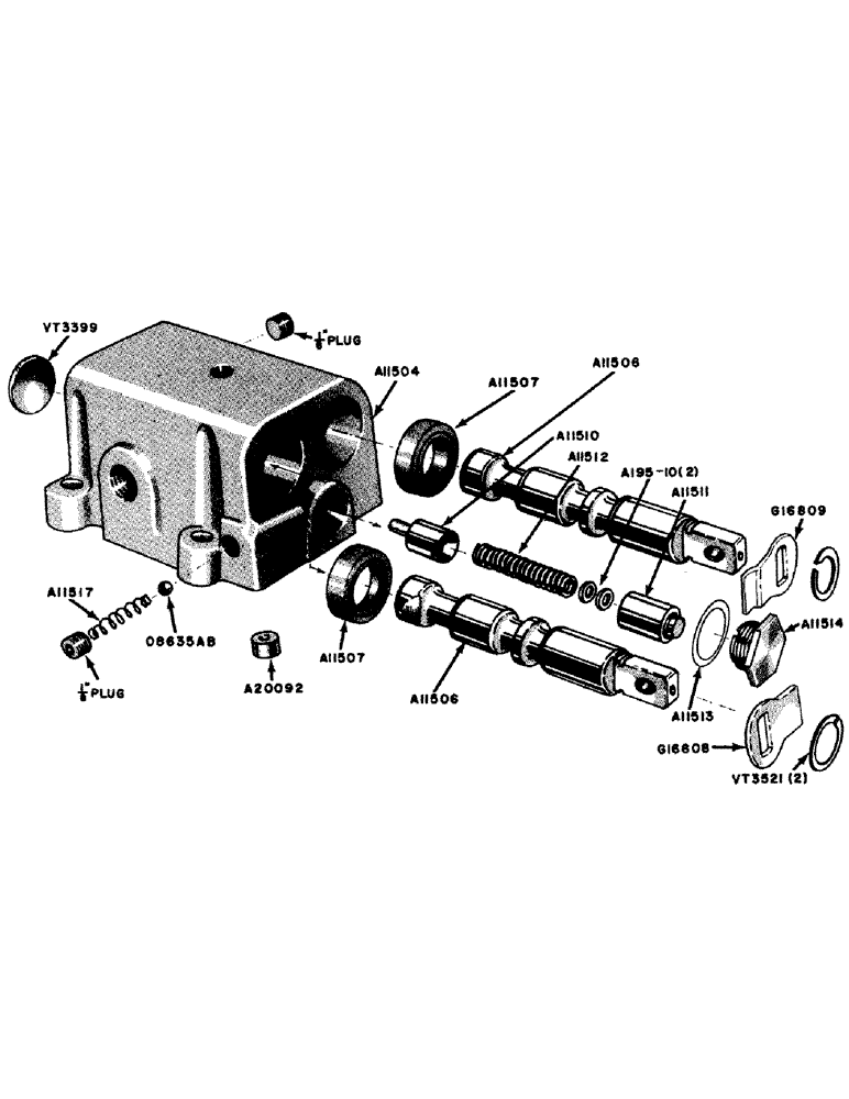 Схема запчастей Case IH 600B-SERIES - (053) - PARTS FOR G14129 AND G14458 CASE-O-MATIC CONTROL VALVES (06) - POWER TRAIN