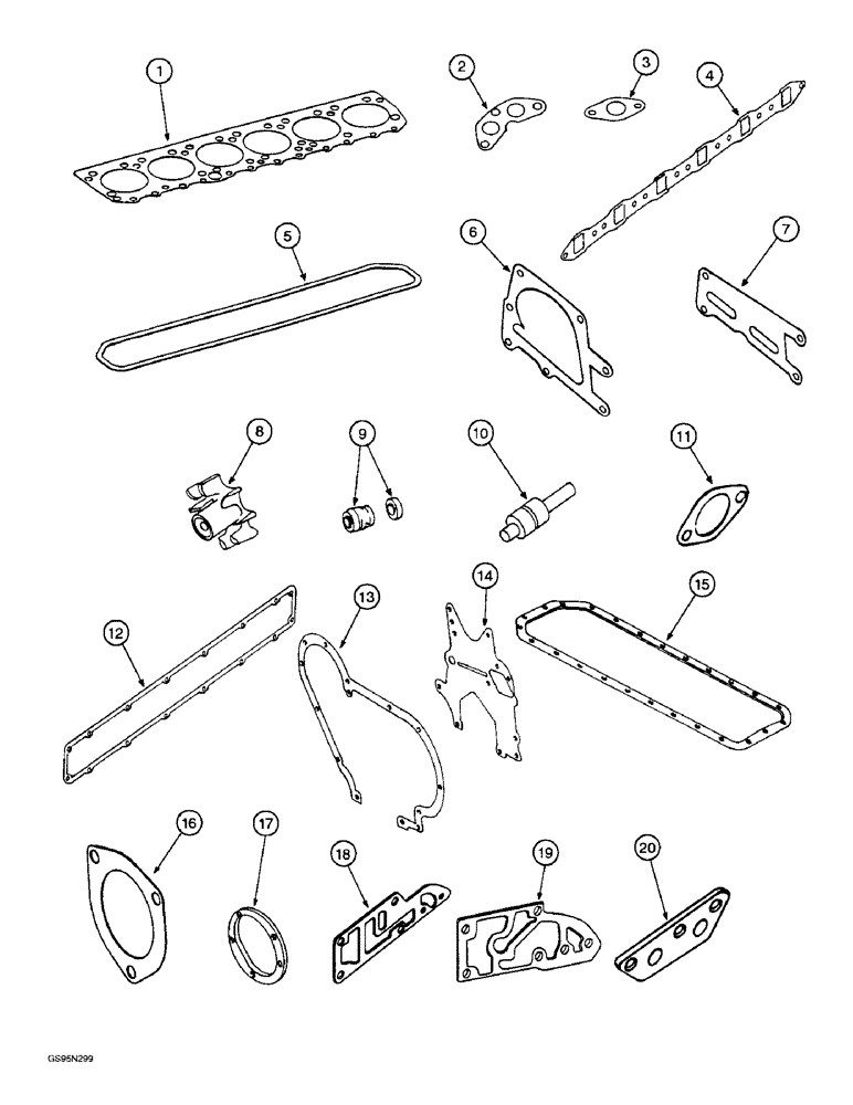 Схема запчастей Case IH D-236 - (4-16) - SHORT BLOCK ENGINE, CLIPS, SERVICE KITS 