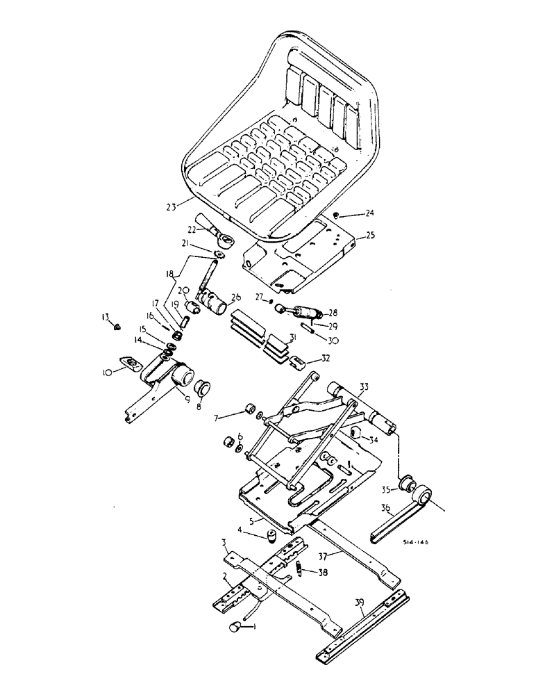 Схема запчастей Case IH 584 - (13-08) - BOSTROM SUSPENSION SEAT DELUXE (05) - SUPERSTRUCTURE