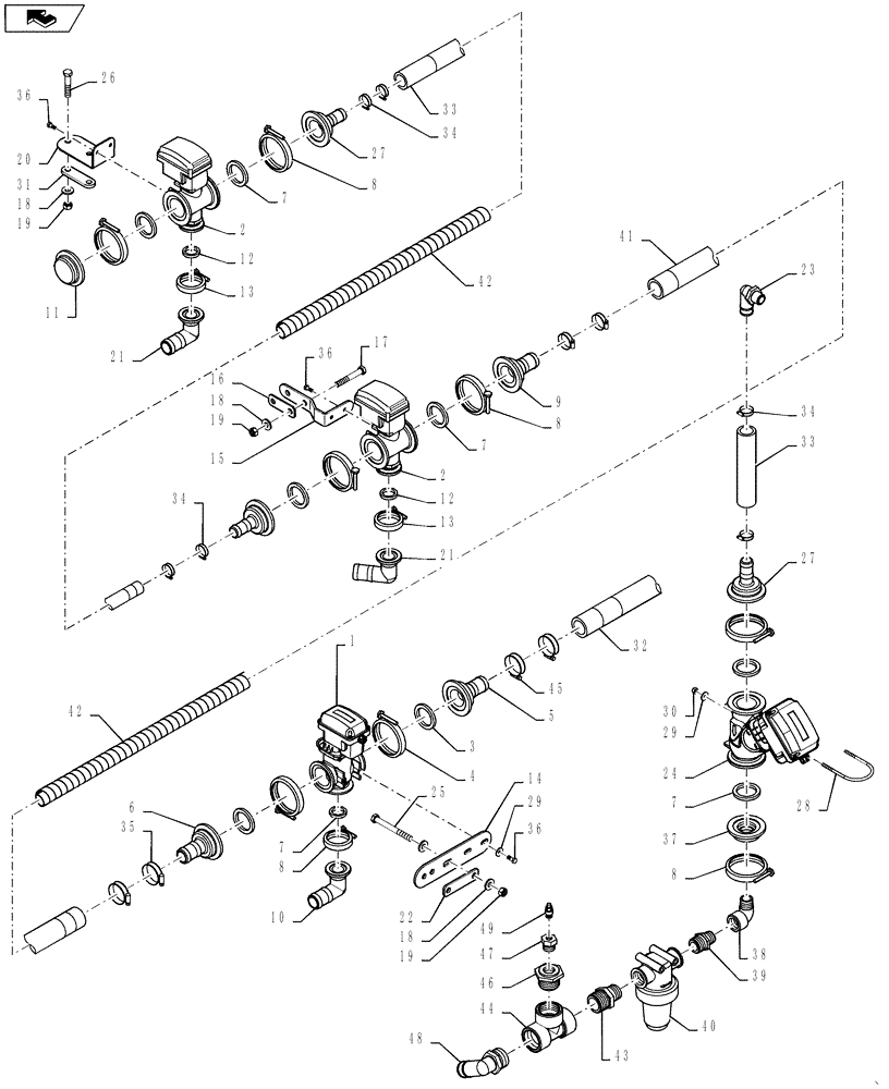 Схема запчастей Case IH 3330 - (75.120.65[02]) - BOOM PLUMBING, 7 SECTION, 120 BOOM, SN YBT029768 AND AFTER (75) - SOIL PREPARATION