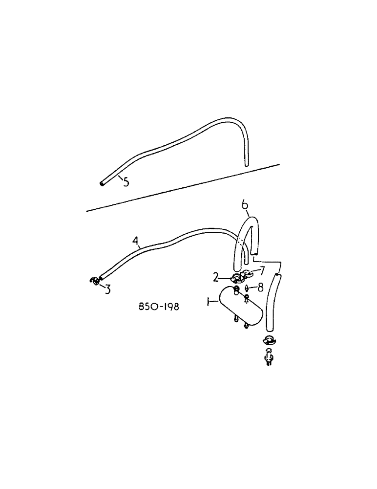 Схема запчастей Case IH 584 - (04-03[A]) - BRAKE RESERVOIR AND HOSES, TRACTOR WITH SERIAL NO. 4449 AND ABOVE (5.1) - BRAKES