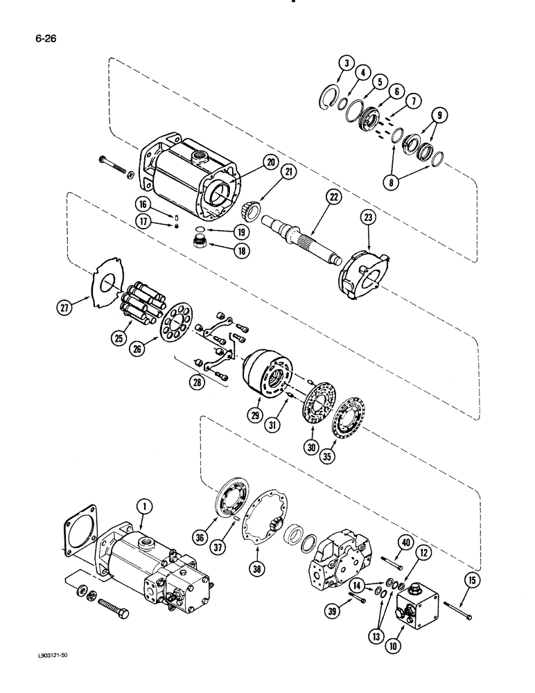 Схема запчастей Case IH 1620 - (6-26) - HYDROSTATIC MOTOR (03) - POWER TRAIN