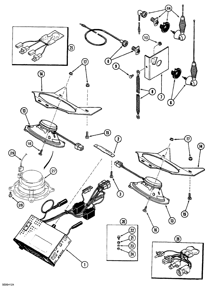 Схема запчастей Case IH 7230 - (4-044) - RADIO AND SPEAKERS (04) - ELECTRICAL SYSTEMS