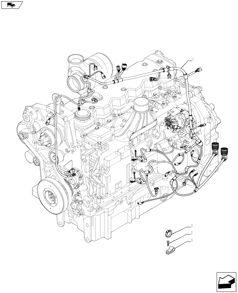 Схема запчастей Case IH PUMA 170 - (55.100.05[01]) - FRONT MAIN CABLE (55) - ELECTRICAL SYSTEMS