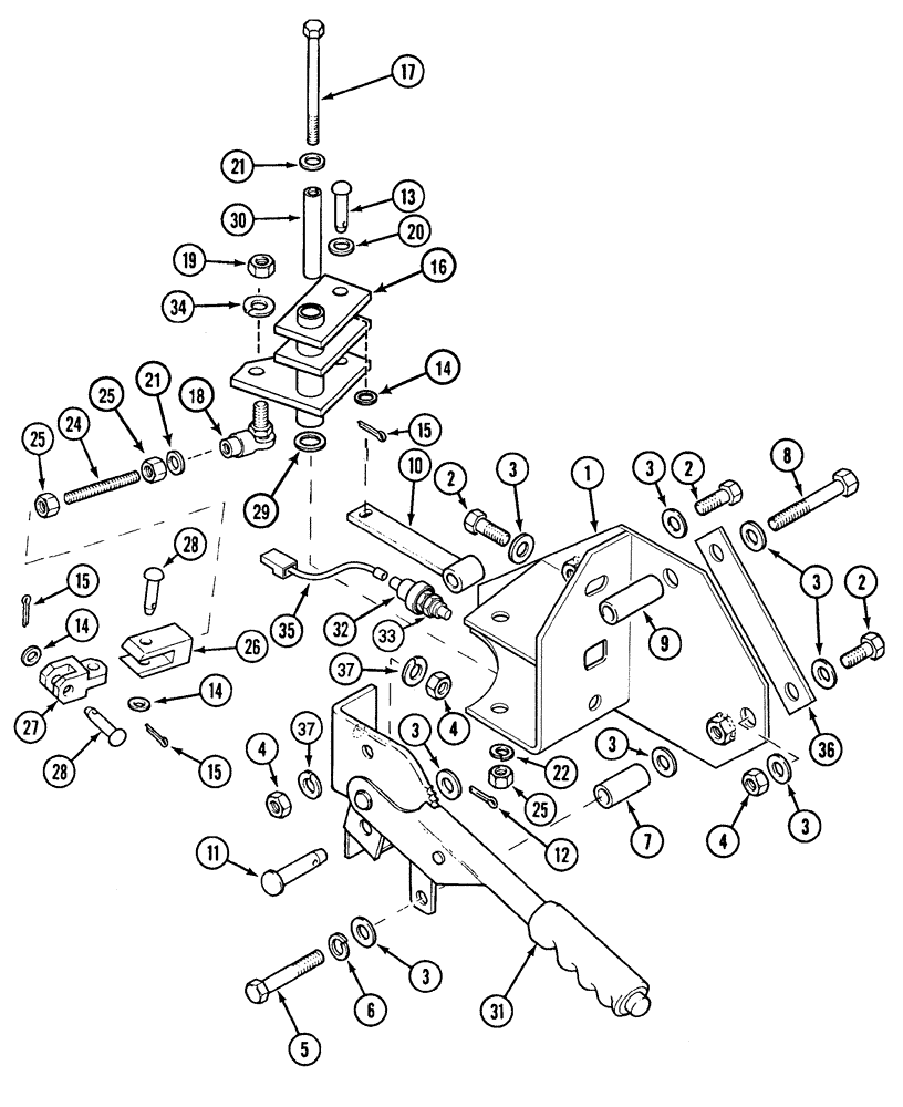 Схема запчастей Case IH C60 - (07-05) - PARK BRAKE LINKAGE, 2WD (07) - BRAKES