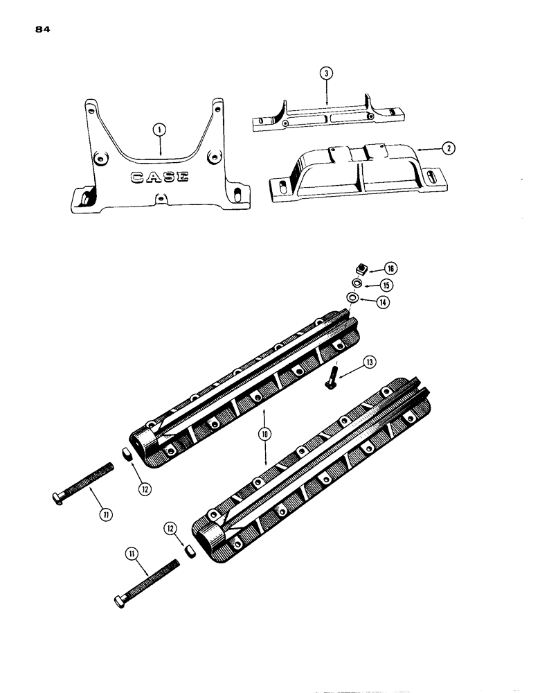 Схема запчастей Case IH A301D - (84) - ENGINE SUPPORTS / ADJUSTABLE SIDE RAILS (OPTIONAL) 