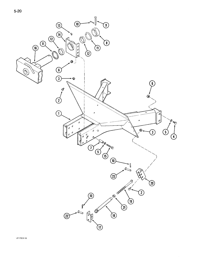 Схема запчастей Case IH 1640 - (5-20) - STEERING AXLE SUPPORT, ALL ADJUSTABLE AXLES (04) - STEERING