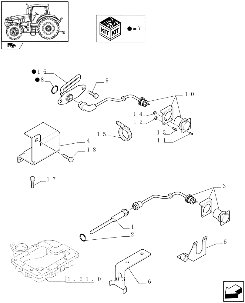 Схема запчастей Case IH PUMA 140 - (1.75.0/02[01]) - (110V) ENGINE BLOCK AND TRANSMISSION OIL HEATERS - C7114 (VAR.330205) (06) - ELECTRICAL SYSTEMS