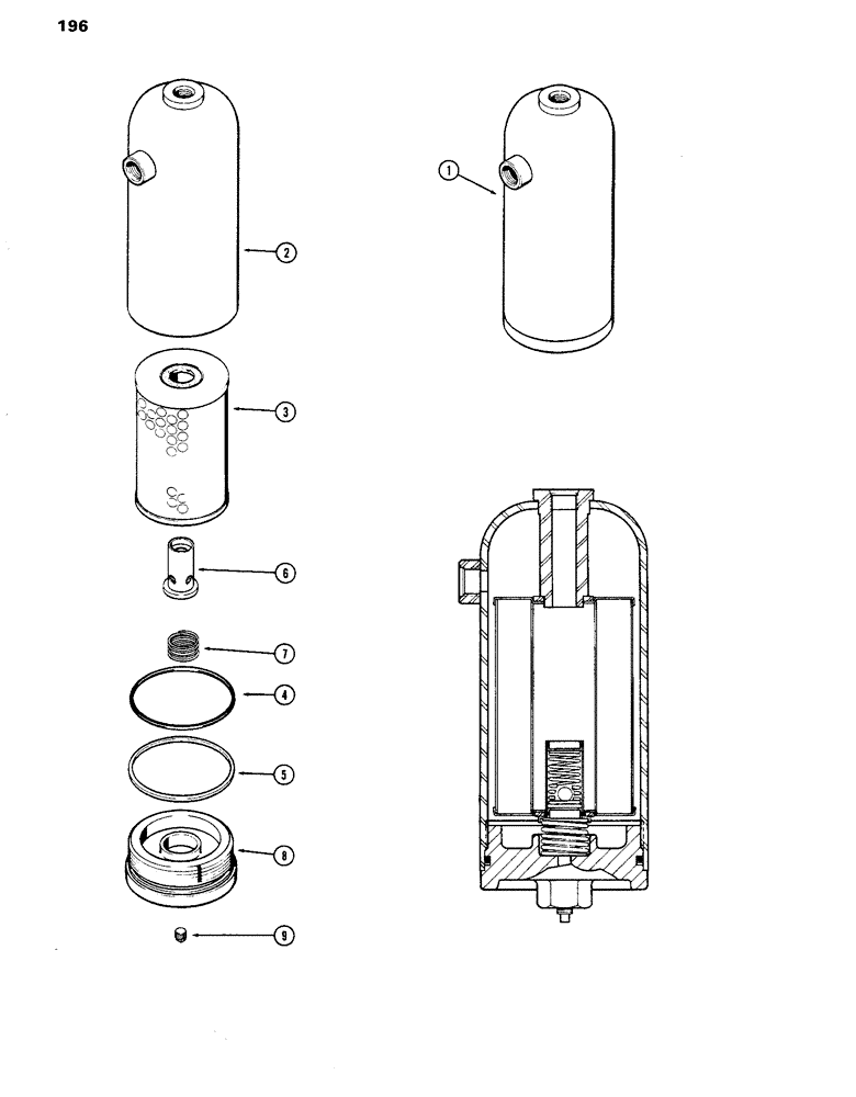 Схема запчастей Case IH 770 - (196) - A60766 HYDRAULIC OIL FILTER, POWER SHIFT (06) - POWER TRAIN