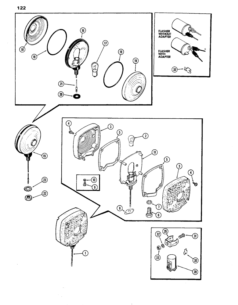 Схема запчастей Case IH 770 - (122) - FLASHER LIGHT ATTACHMENT (04) - ELECTRICAL SYSTEMS