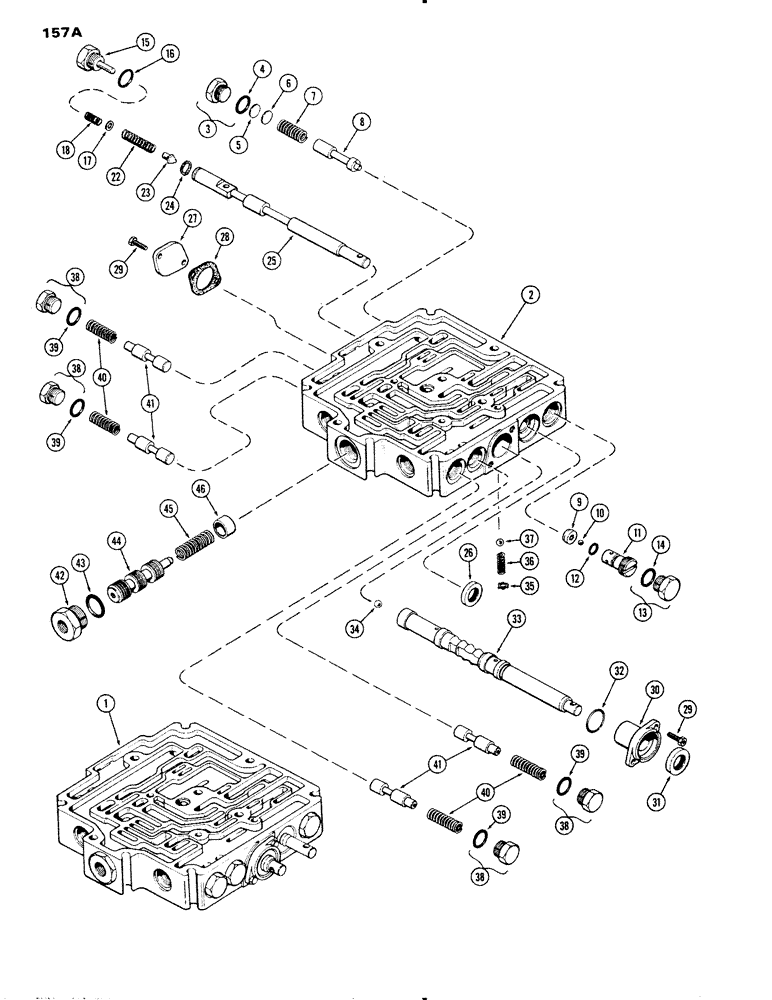 Схема запчастей Case IH 1090 - (157A) - TRANSMISSION CONTROL VALVE, POWER SHIFT (06) - POWER TRAIN