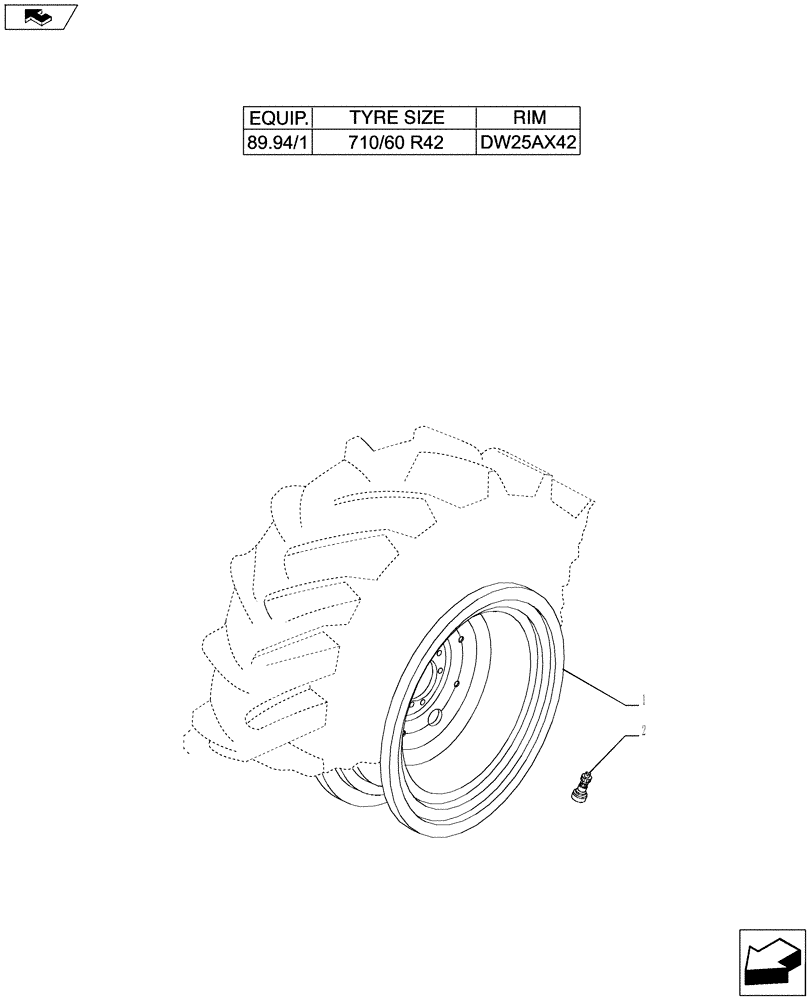 Схема запчастей Case IH PUMA 230 - (44.520.01[06]) - REAR WHEELS (44) - WHEELS