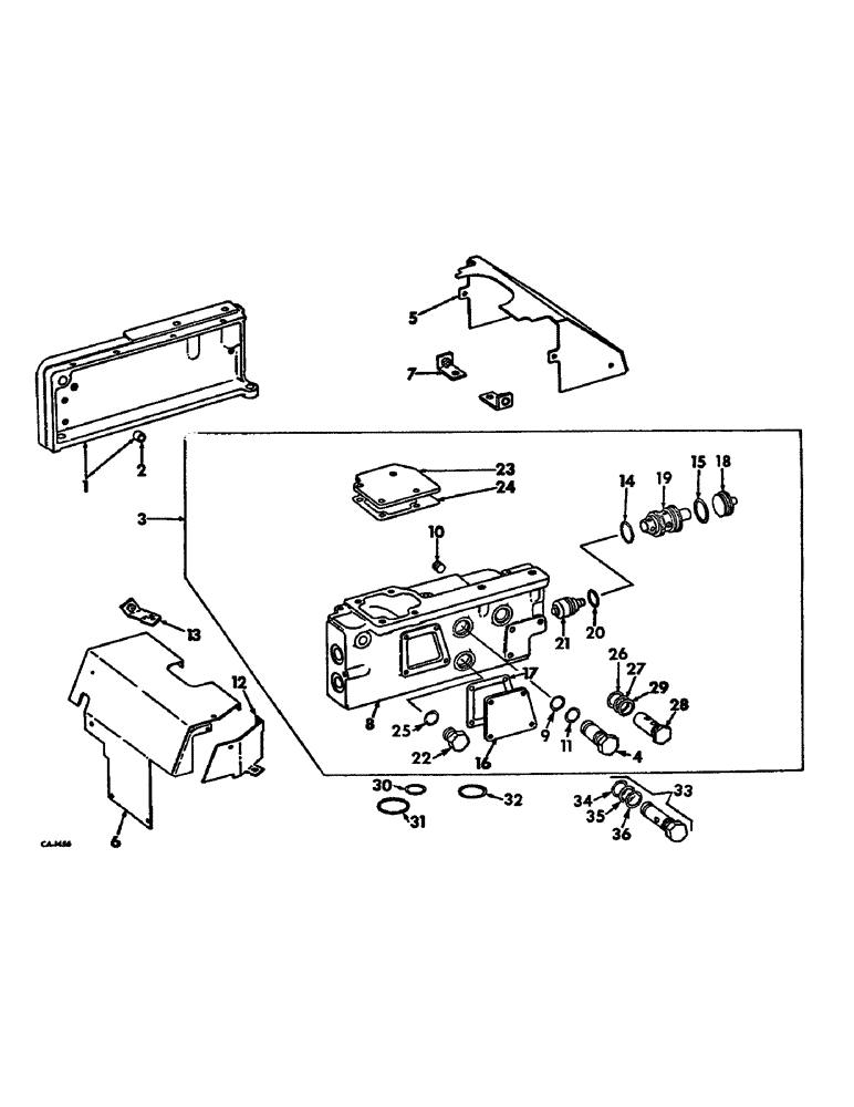 Схема запчастей Case IH 21026 - (13-08) - SUPERSTRUCTURE, SEAT AND HYDRAULIC COMPONENT SUPPORT (05) - SUPERSTRUCTURE