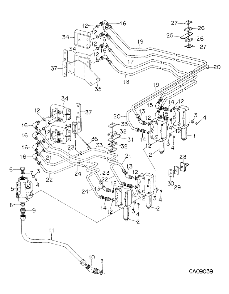 Схема запчастей Case IH 7488 - (10-20) - HYDRAULICS, TWO, THREE AND FOUR AUXILIARY VALVES (07) - HYDRAULICS