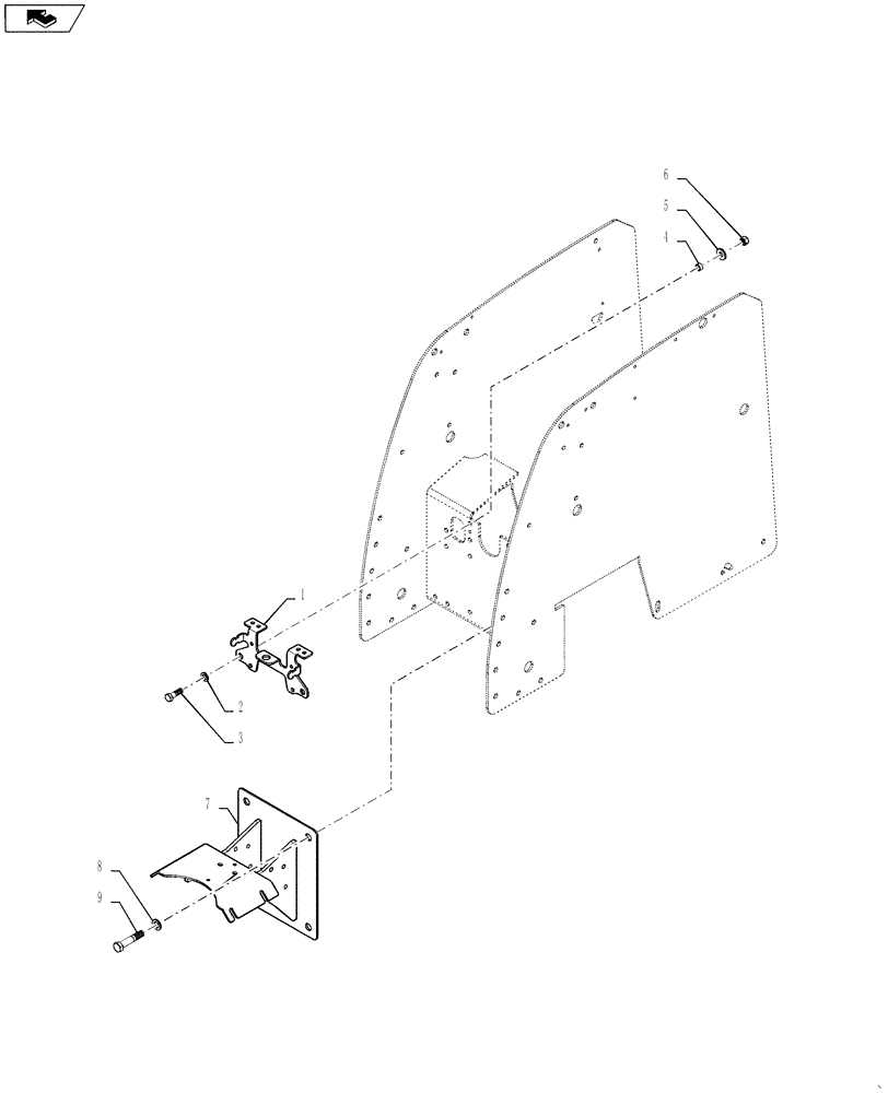 Схема запчастей Case IH QUADTRAC 450 - (39.100.09) - AUXILIARY VALVE MOUNT & OPTIONAL PTO BRACKET - WITHOUT PTO & THREE POINT HITCH (39) - FRAMES AND BALLASTING