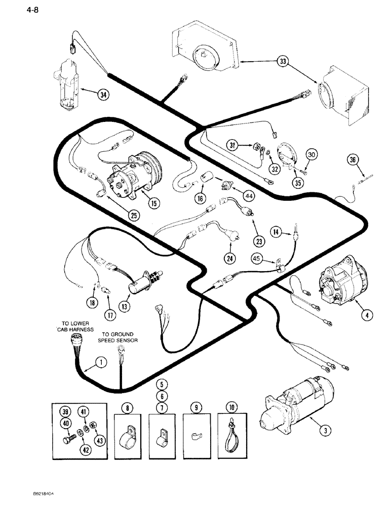 Схема запчастей Case IH 7110 - (4-08) - ENGINE AND FRONT COMPONENT HARNESS (04) - ELECTRICAL SYSTEMS