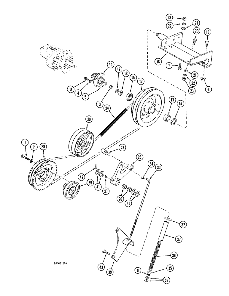 Схема запчастей Case IH 1644 - (8-22) - AUXILIARY PUMP DRIVE (07) - HYDRAULICS