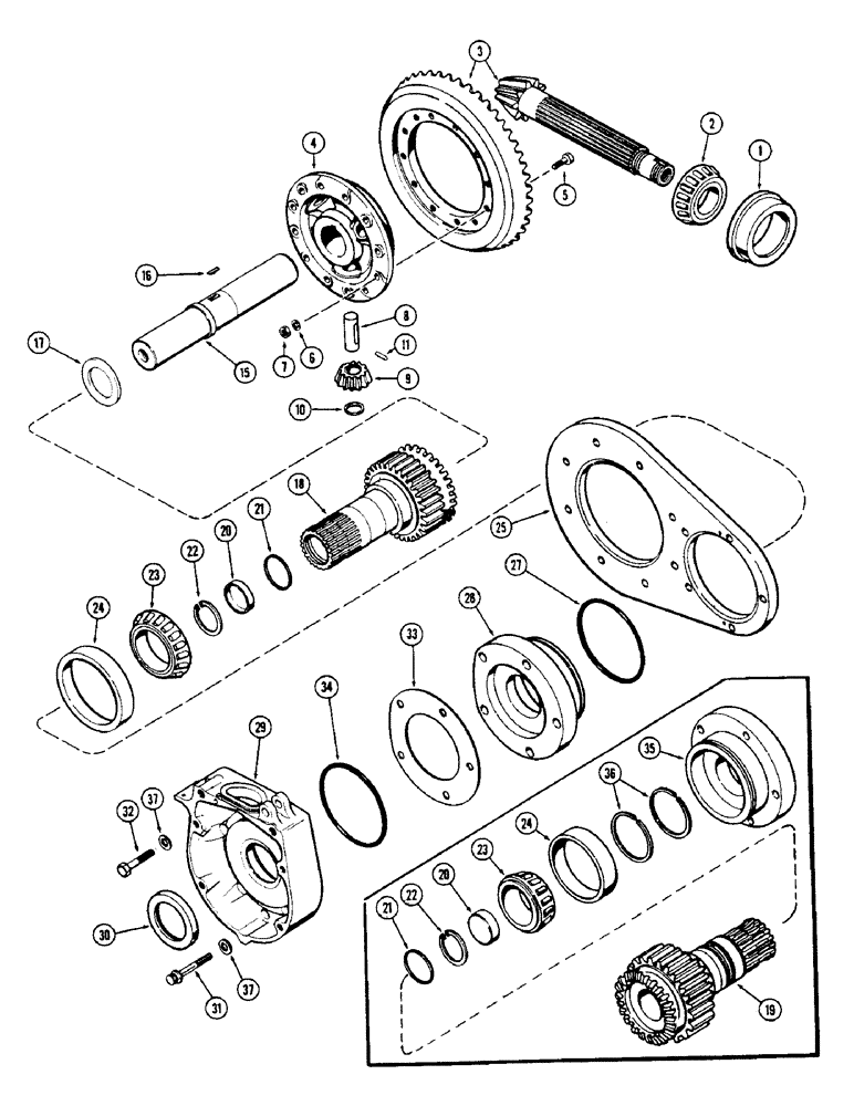 Схема запчастей Case IH 1175 - (118) - DIFFERENTIAL, FIRST USED TRACTOR SERIAL NUMBER 8715247 (06) - POWER TRAIN