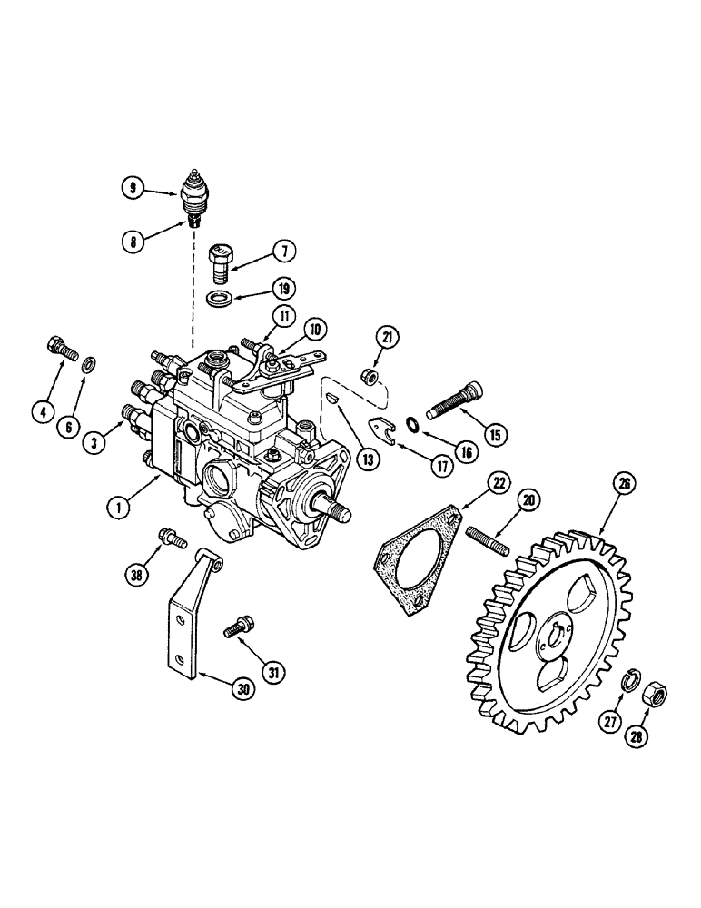 Схема запчастей Case IH 2096 - (3-046) - FUEL INJECTION PUMP AND DRIVE, 6TA-590 DIESEL ENGINE (03) - FUEL SYSTEM