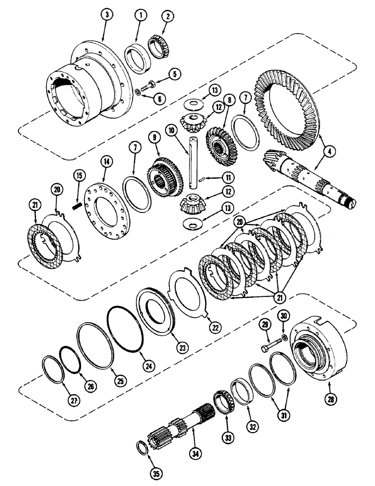 Схема запчастей Case IH 2090 - (6-272) - DIFFERENTIAL ASSEMBLY, PINION GEAR, CLUTCH AND CAGE, PRIOR TO TRANSMISSION SER. NO. 10237494 (06) - POWER TRAIN