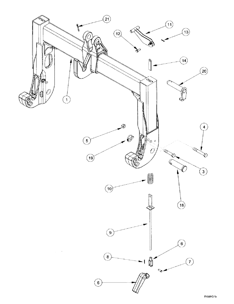 Схема запчастей Case IH MX270 - (9-136) - QUICK HITCH COUPLER, FIXED, N.A. ONLY, CATEGORY III (09) - CHASSIS/ATTACHMENTS