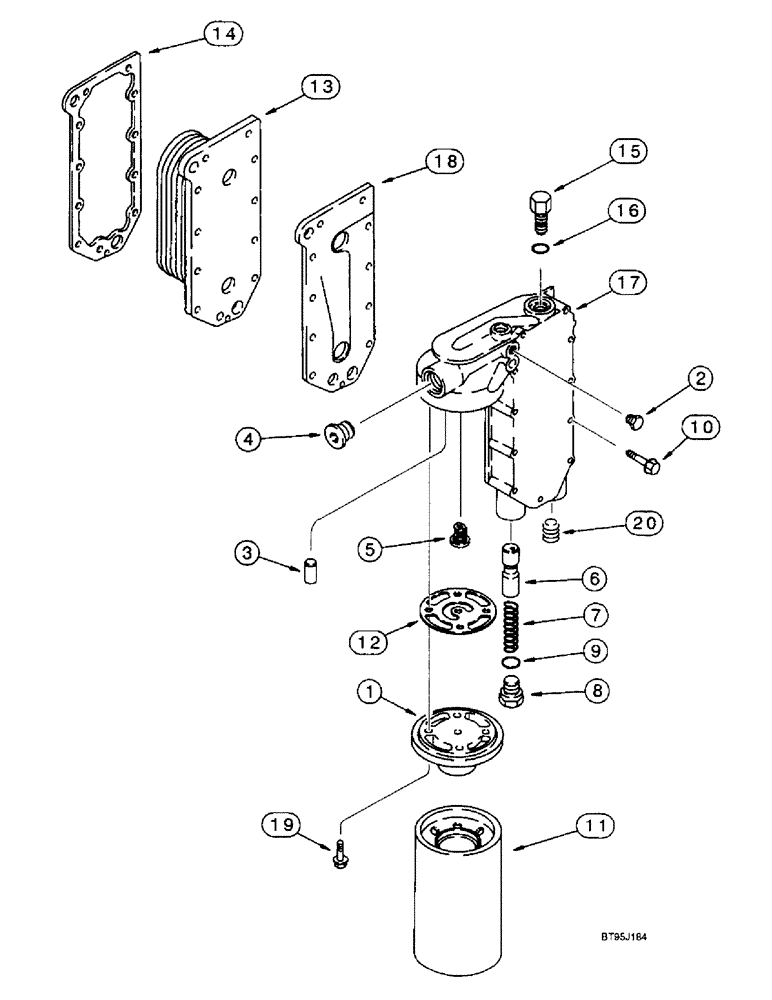 Схема запчастей Case IH 2166 - (2-31A) - OIL FILTER AND COOLER, 6TA-830 EMISSIONS CERTIFIED ENGINE, COMBINE P.I.N. JJC0180000 AND AFTER (01) - ENGINE