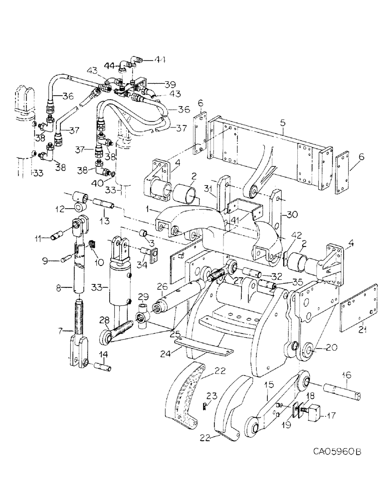 Схема запчастей Case IH 4786 - (09-5) - FRAME, THREE POINT HITCH ATTACHMENT, CATEGORY 4 (12) - FRAME