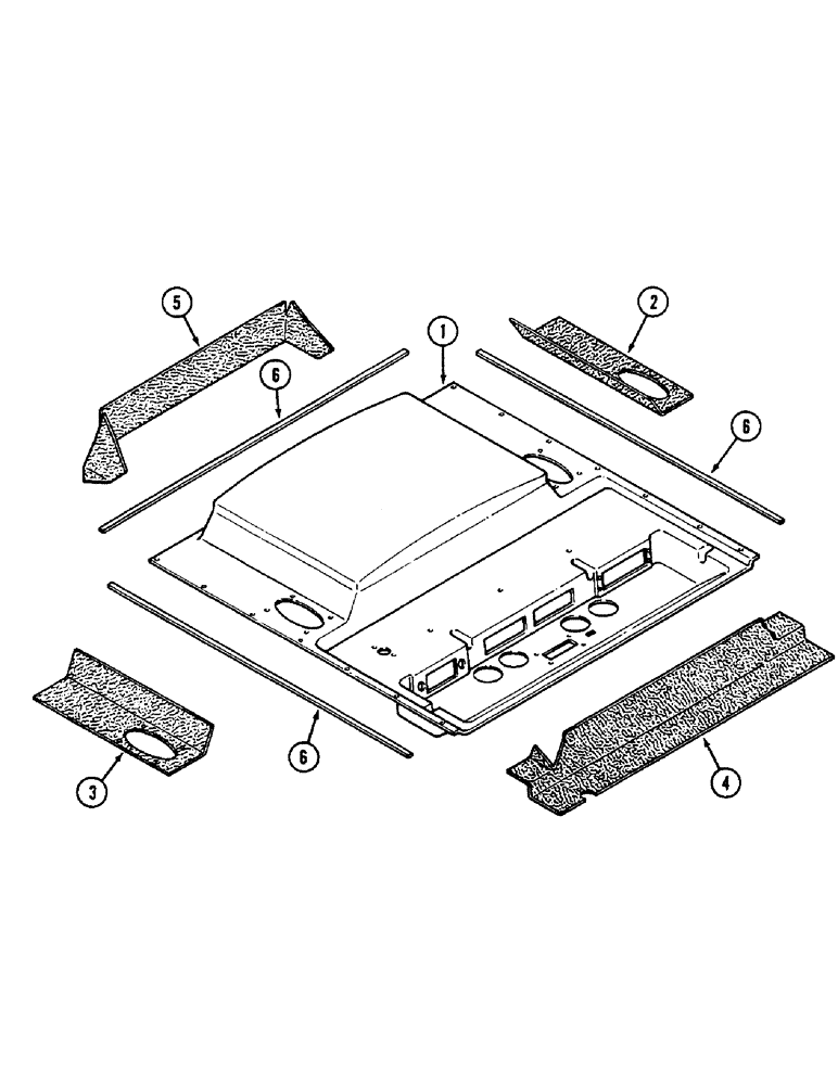 Схема запчастей Case IH 2290 - (9-608) - CAB, HEADLINER NOISE PADS WITH RADIO, PRIOR TO CAB SERIAL NUMBER 12045751 (09) - CHASSIS/ATTACHMENTS