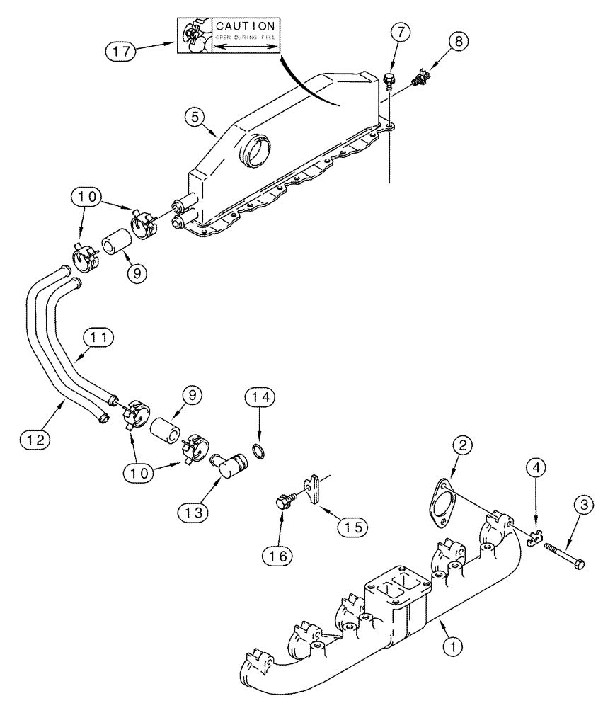 Схема запчастей Case IH 2366 - (02-13[01]) - MANIFOLDS - BSN JJC0255700 (01) - ENGINE