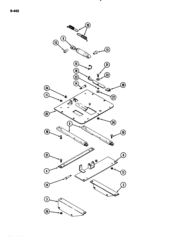 Схема запчастей Case IH 2294 - (9-442) - CLOTH SEAT, WITH ISOLATOR ATTACHMENT (09) - CHASSIS/ATTACHMENTS