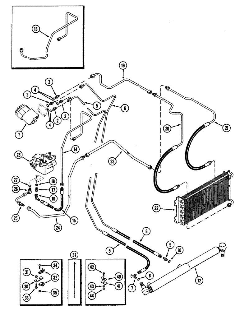 Схема запчастей Case IH 2290 - (5-174) - HYDROSTATIC STEERING SYSTEM (05) - STEERING