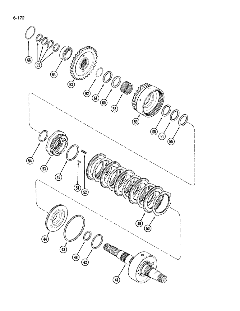 Схема запчастей Case IH 4994 - (6-172) - UPPER 7 INCH (178 MM) CLUTCH ASSEMBLY (CONTINUED) (06) - POWER TRAIN