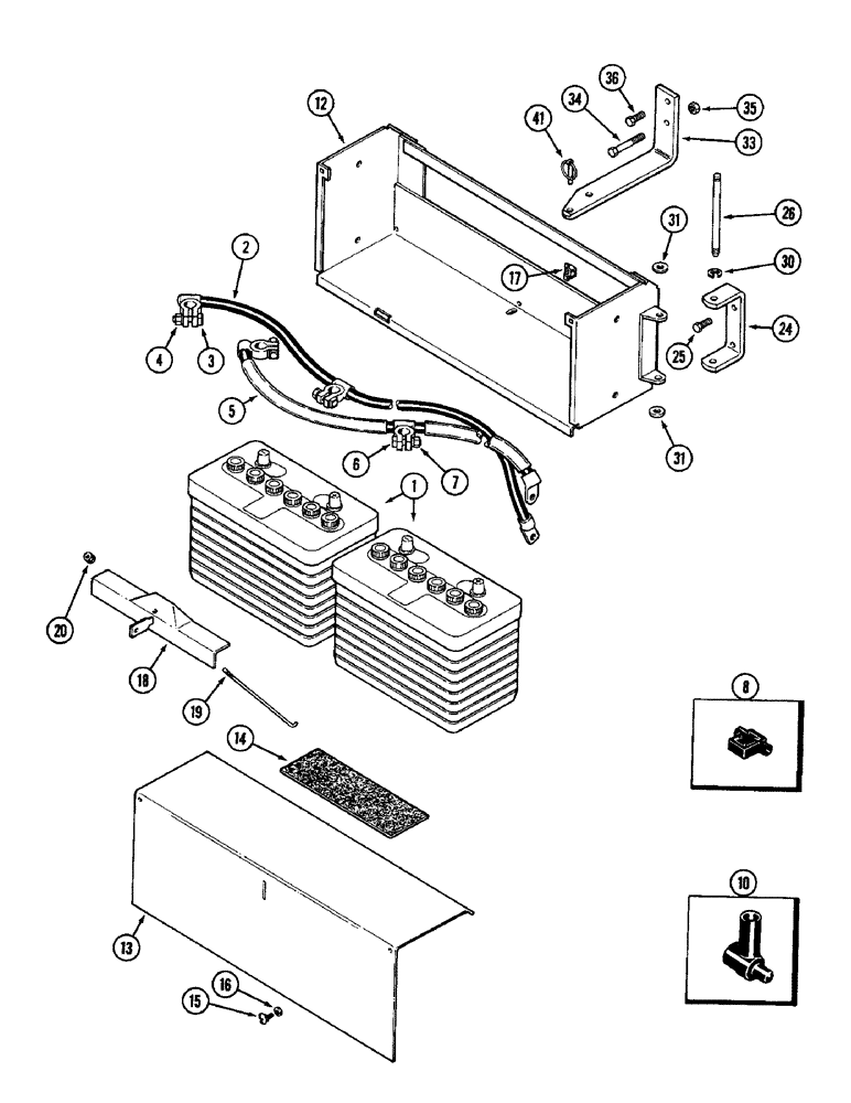 Схема запчастей Case IH 3294 - (4-086) - BATTERIES, BOX AND CABLES (04) - ELECTRICAL SYSTEMS