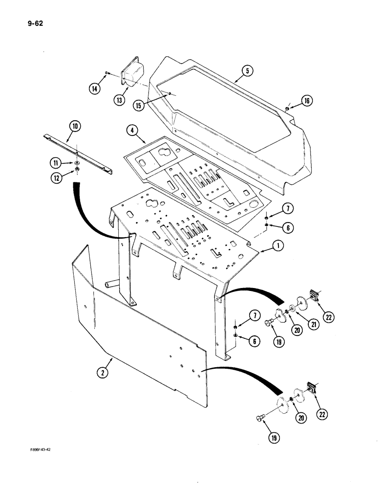 Схема запчастей Case IH 9150 - (9-62) - CONTROL CONSOLE, ROPS (09) - CHASSIS/ATTACHMENTS