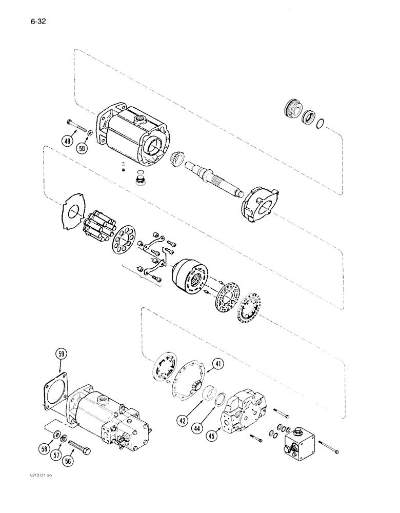 Схема запчастей Case IH 1640 - (6-32) - HYDROSTATIC MOTOR, P.I.N. JJC0097001 AND AFTER (CONTD) (03) - POWER TRAIN