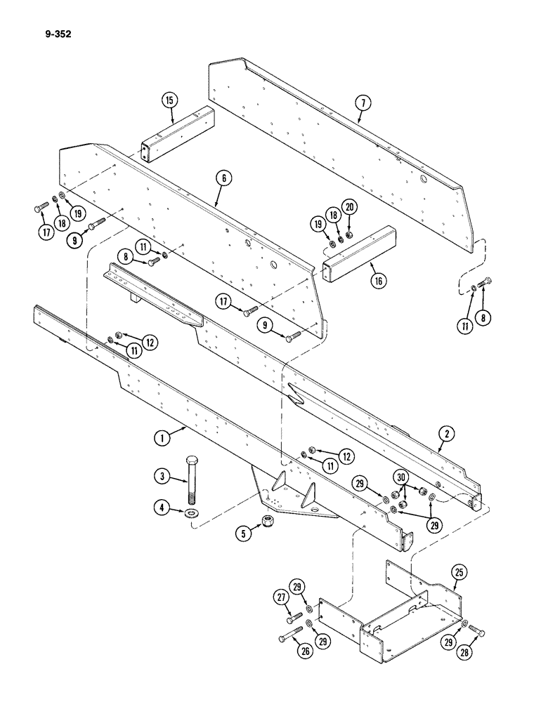 Схема запчастей Case IH 4994 - (9-352) - CHASSIS (09) - CHASSIS/ATTACHMENTS