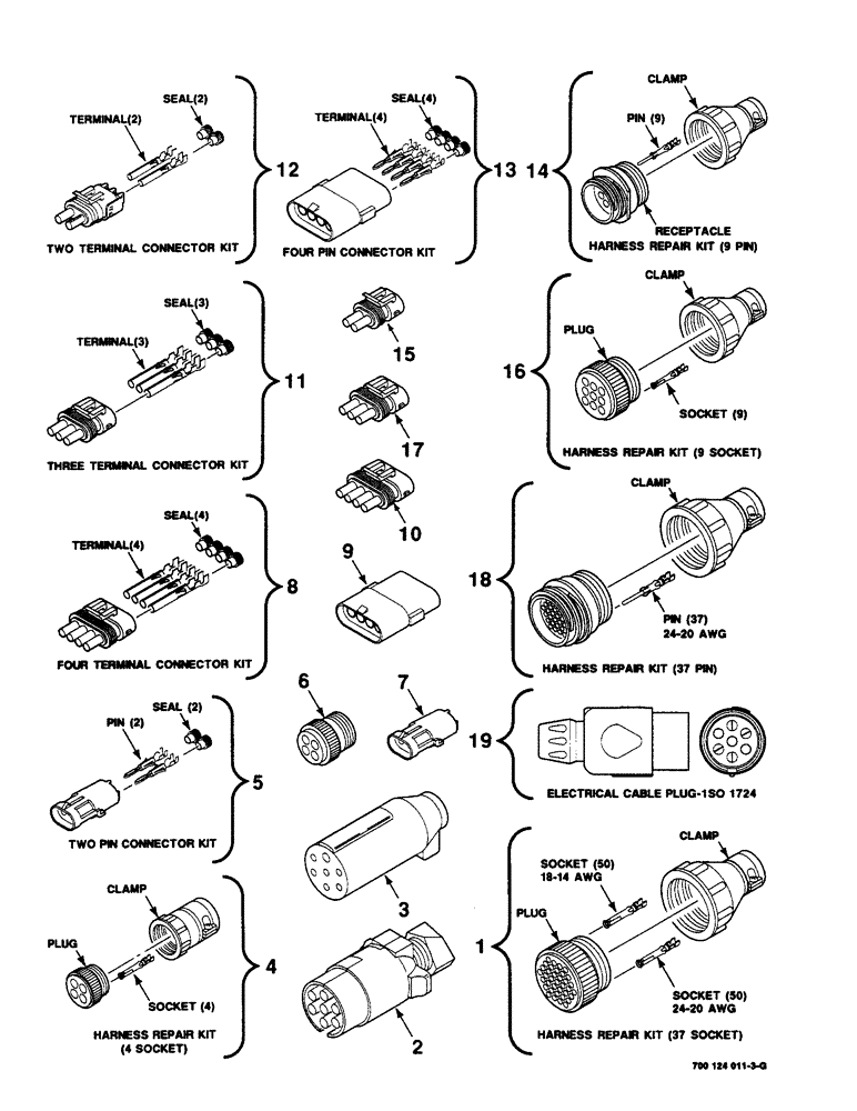 Схема запчастей Case IH 8590 - (4-12) - ELECTRICAL HARNESS SERVICE PARTS (06) - ELECTRICAL