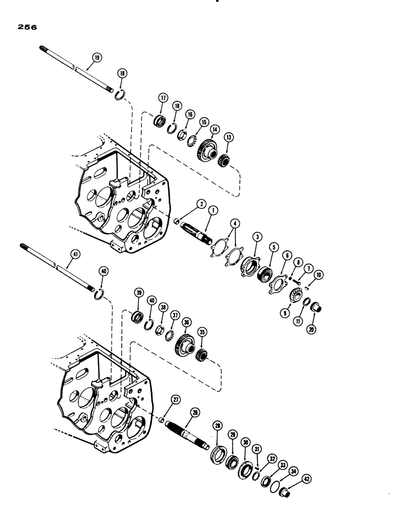 Схема запчастей Case IH 730 SERIES - (256) - RANGE AND P.T.O SHAFTS, STANDARD CLUTCH DRIVE (06) - POWER TRAIN