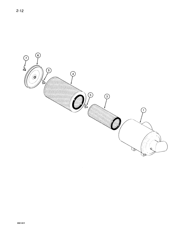 Схема запчастей Case IH 7130 - (2-012) - AIR CLEANER (02) - ENGINE