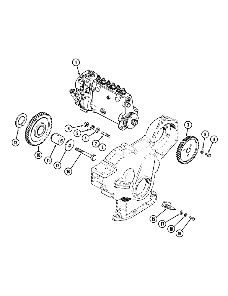 Схема запчастей Case IH 4690 - (3-054) - FUEL INJECTION PUMP DRIVE, 504BDTI DIESEL ENGINE (03) - FUEL SYSTEM