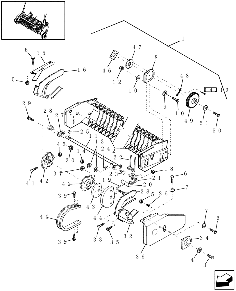 Схема запчастей Case IH RBX553 - (13.145) - STANDARD PICKUP, SHIELDS, REEL & DRIVE (13) - FEEDER