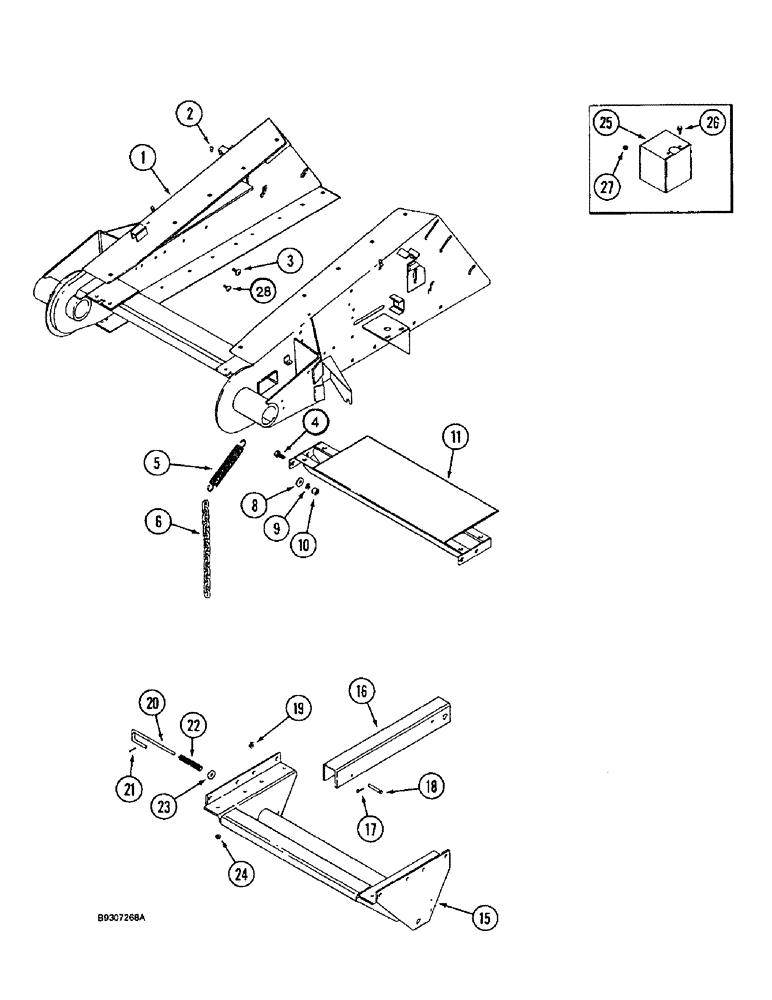 Схема запчастей Case IH 1644 - (9A-30) - FEEDER, LIFT BRACKET AND SUPPORTS (13) - FEEDER