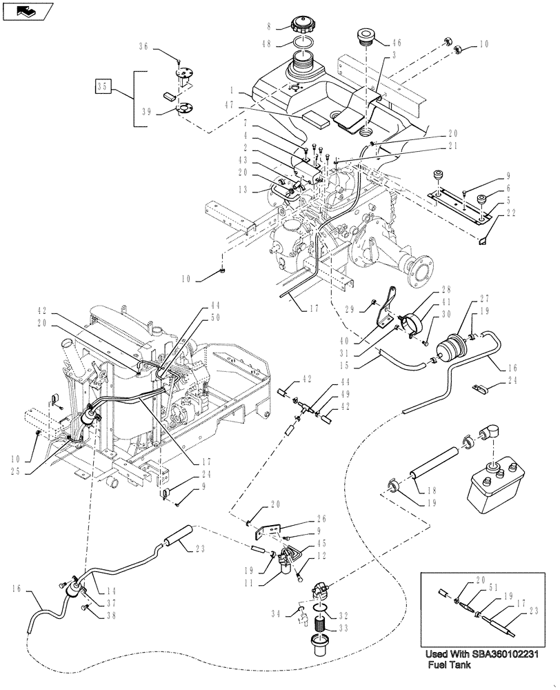 Схема запчастей Case IH DX25E - (02.02) - FUEL TANK & RELATED PARTS (02) - ENGINE EQUIPMENT