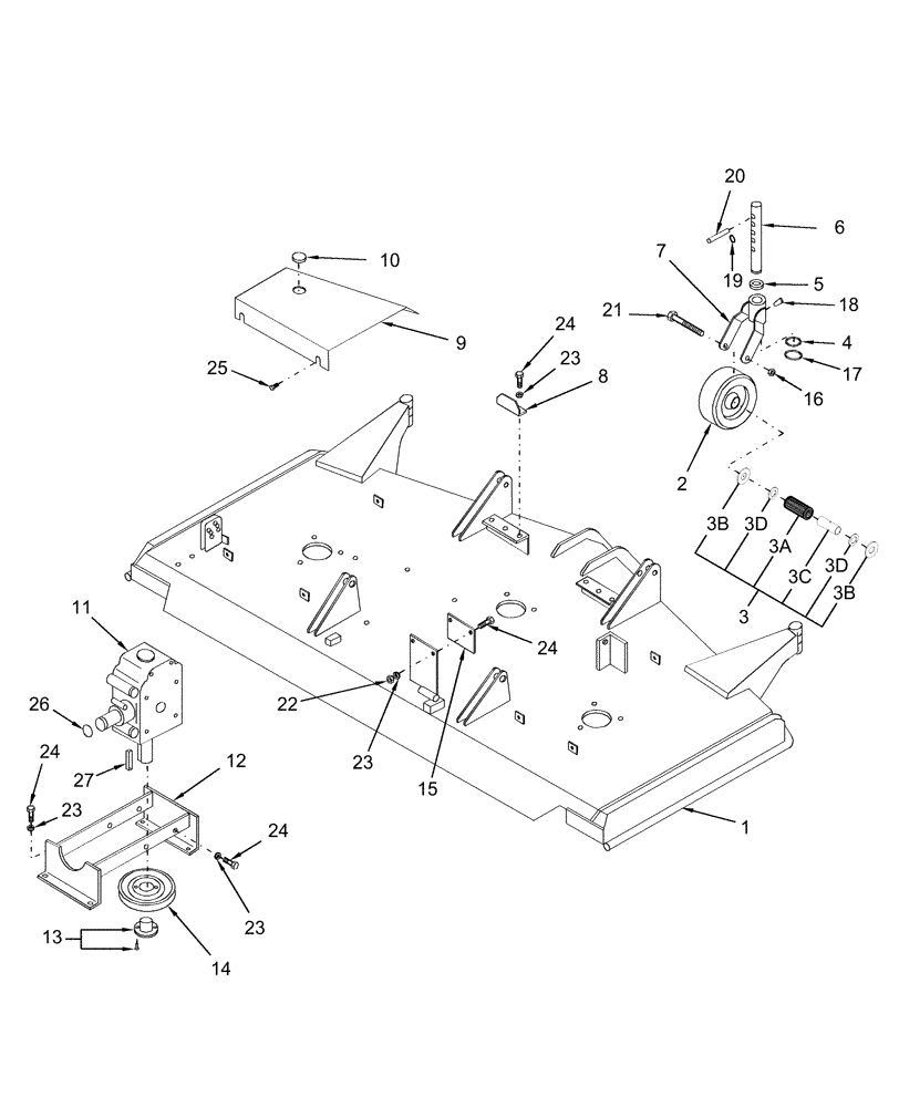 Схема запчастей Case IH 716542046 - (004) - DECK COMPONENTS 