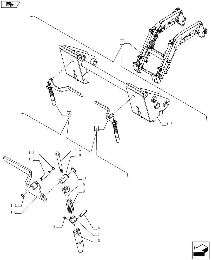 Схема запчастей Case IH L620 - (82.100.01[05]) - FRONT LOADER - BREAKDOWN - QUICK COUPLER BUCKET - NAR (VAR.333489-335489) (82) - FRONT LOADER & BUCKET