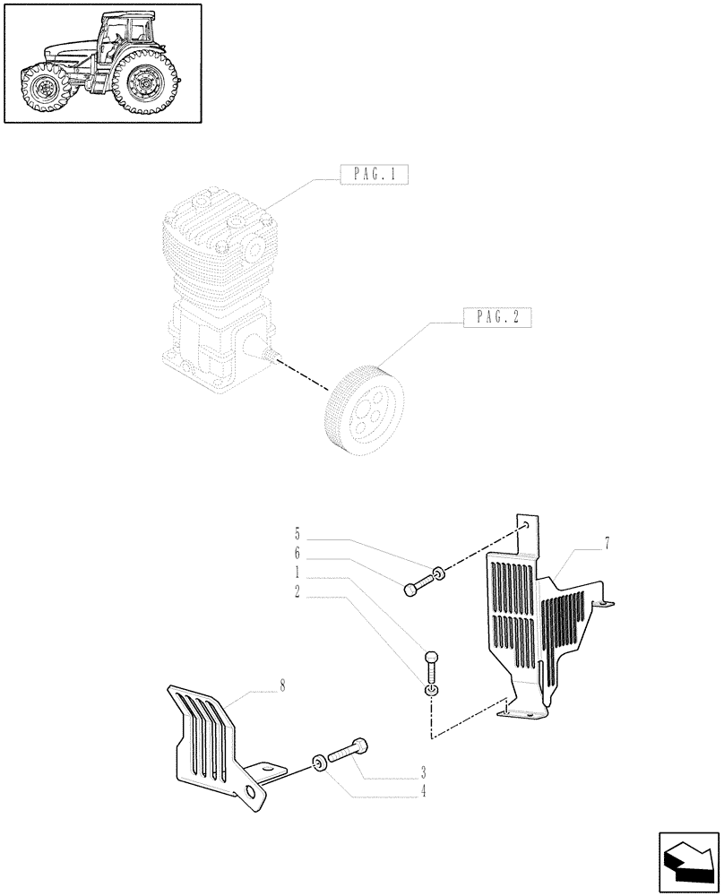 Схема запчастей Case IH MAXXUM 140 - (1.68.6[03]) - TRAILER AIR BRAKE - SHIELDS (VAR.332727-333727-332737-339737-332739-333739) (05) - REAR AXLE